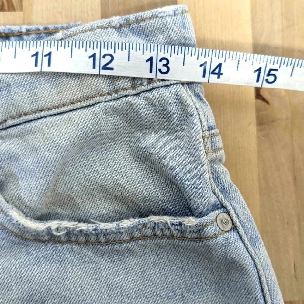 Hudson Cara Denim High Rise Short with Button Fly Cut Offs Raw Hem 26